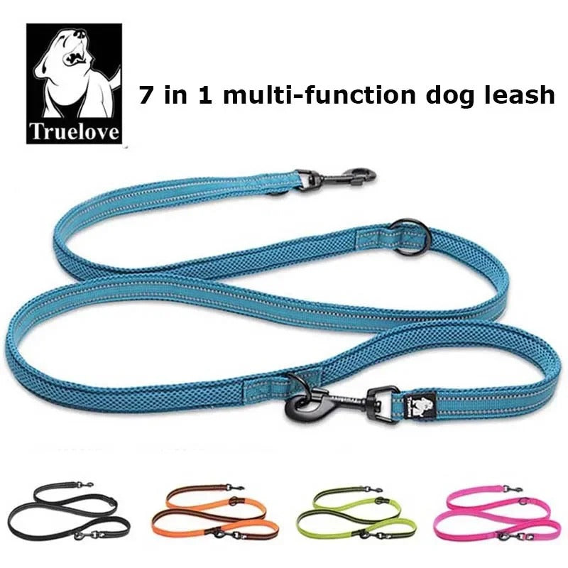 Truelove 7-in-1 Multi-Function Adjustable, Reflective Dog Lead