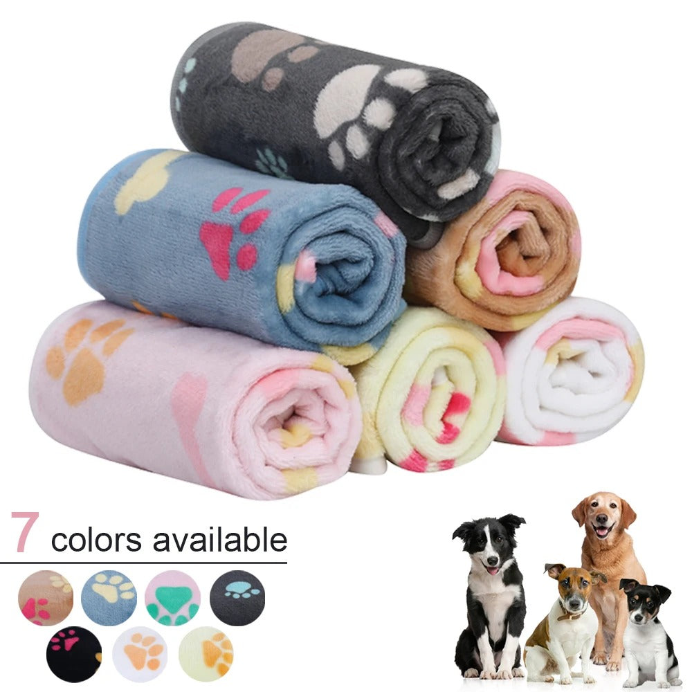 Super-Soft Paw Print Dog Blanket