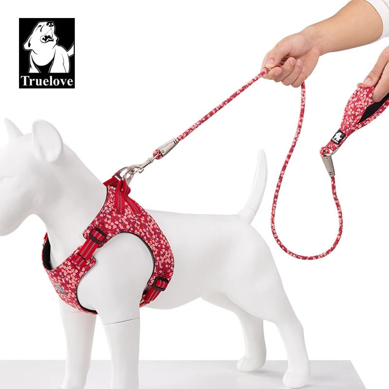 Truelove Reflective Dog Harness Floral Range – No Pull, Fully Adjustable