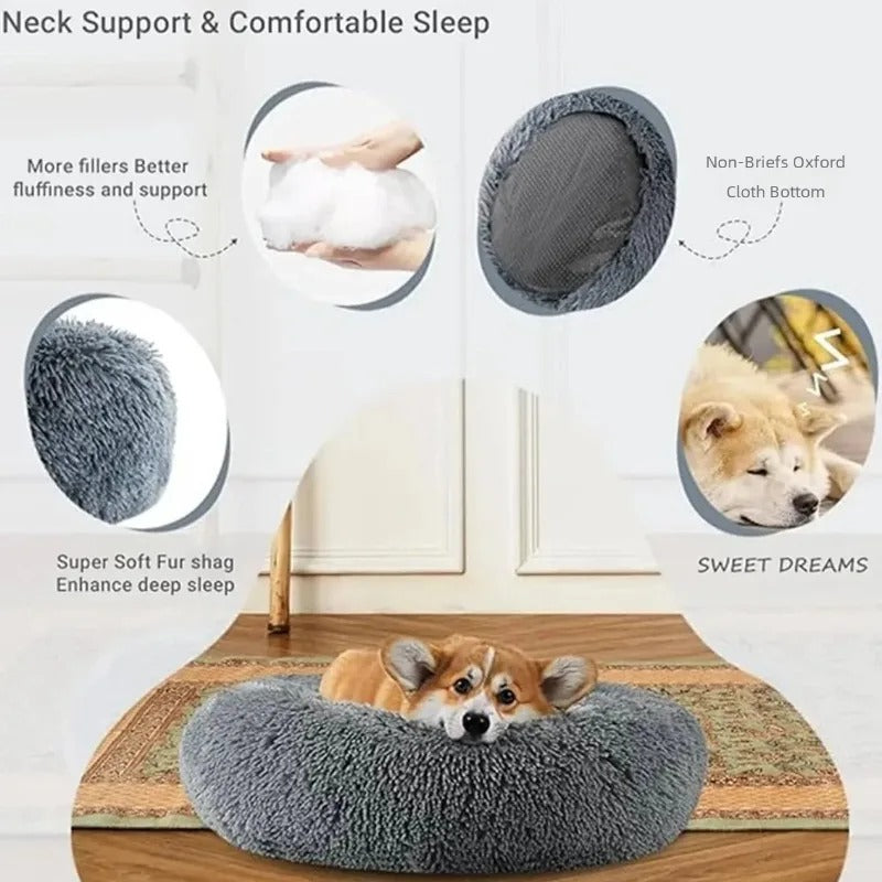 Round Plush Dog Bed