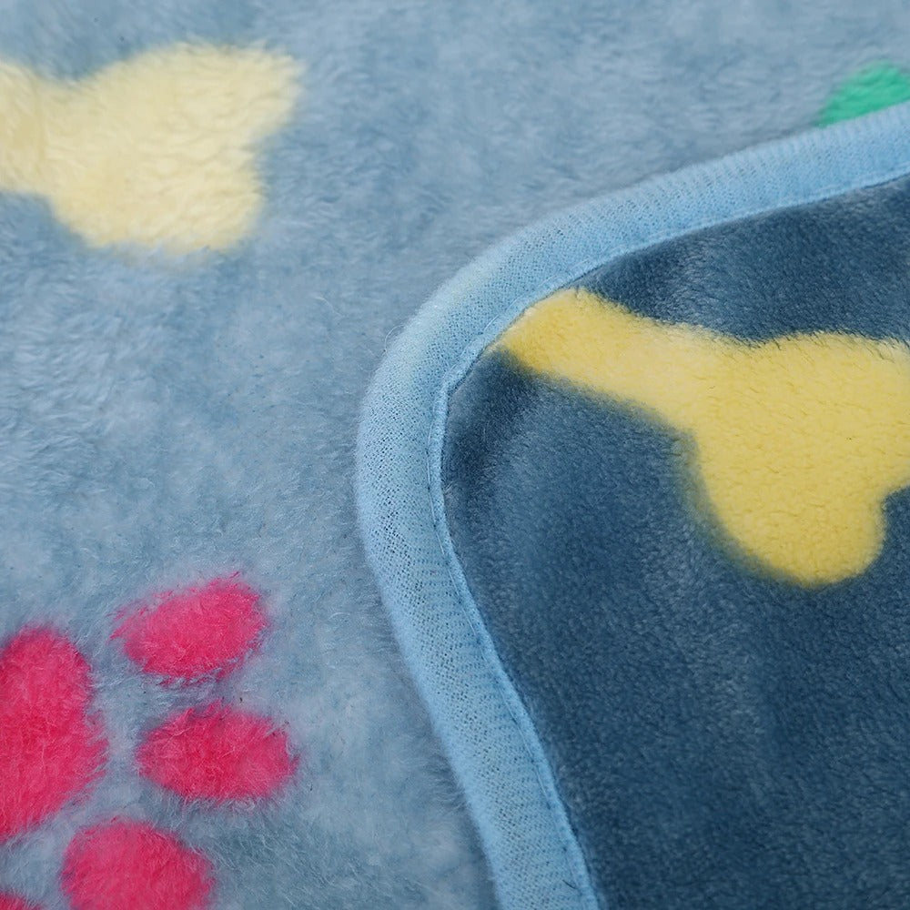 Super-Soft Paw Print Dog Blanket