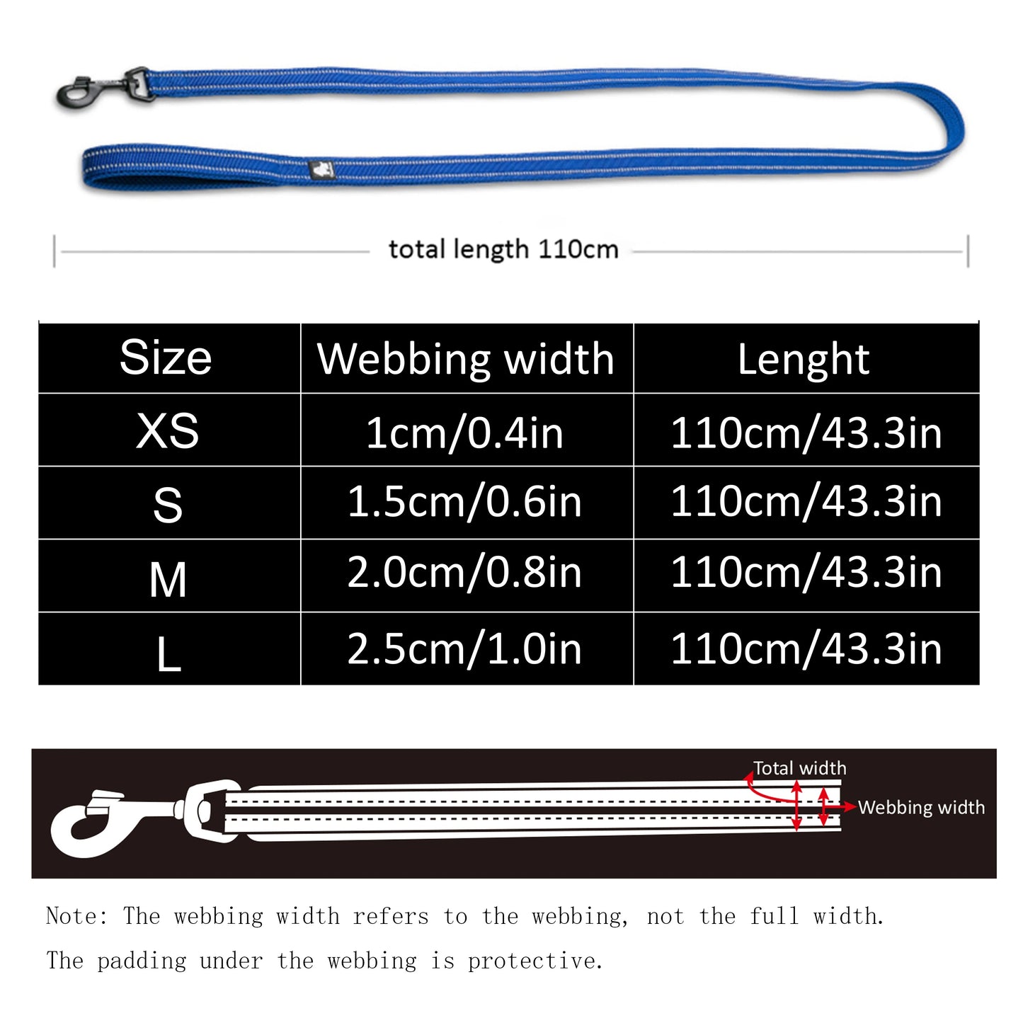 Truelove Reflective Dog Leash 110cm