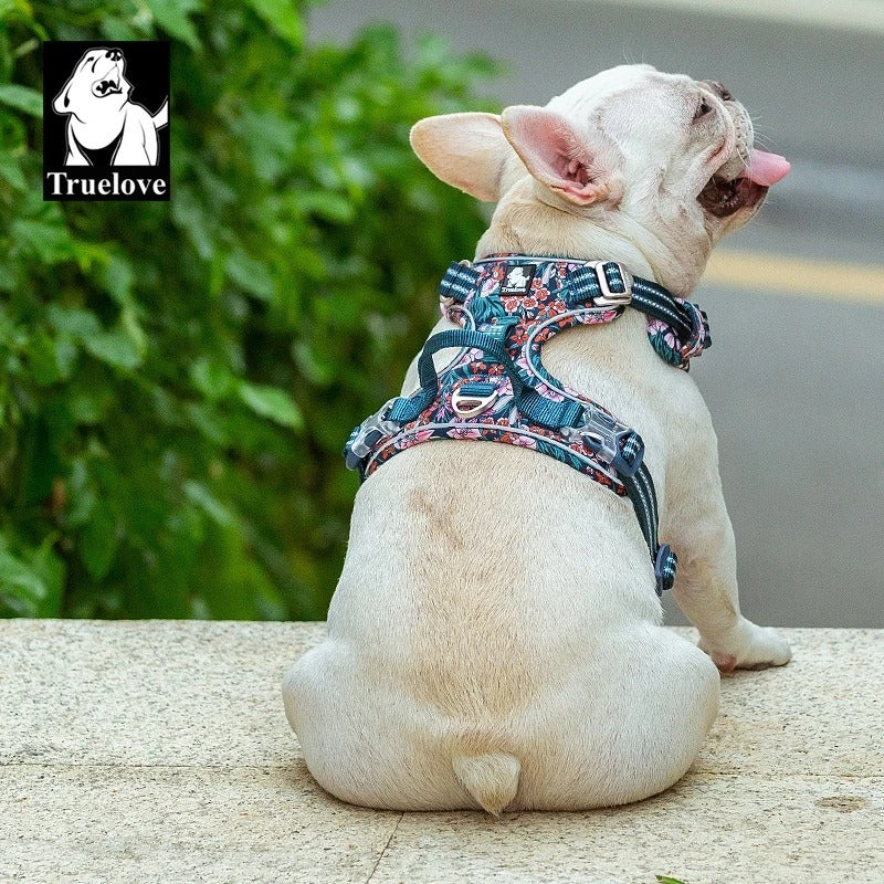 Truelove Reflective Dog Harness Floral Range – No Pull, Fully Adjustable