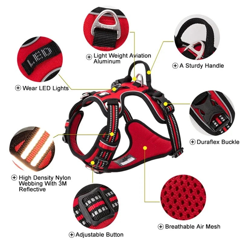 Truelove Reflective  Dog Harness – No Pull, Fully Adjustable